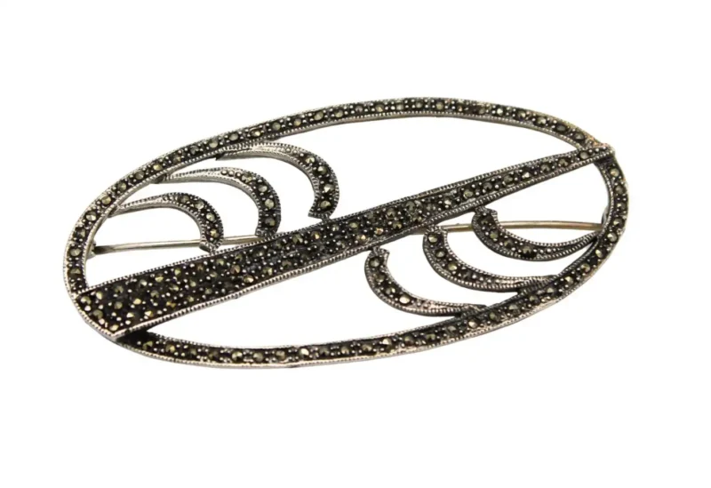 BROCHE ART DÉCO PLATA MARCASITAS