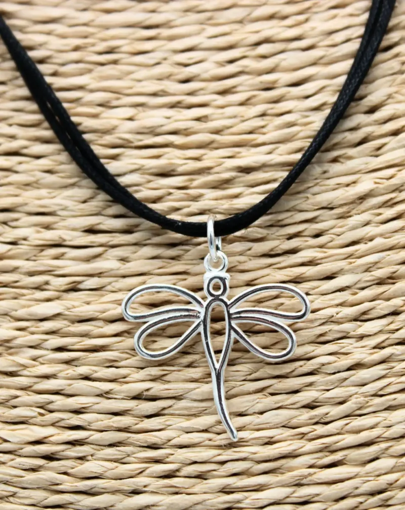 COLGANTE LIBÉLULA SILUETA PLATA DE LEY