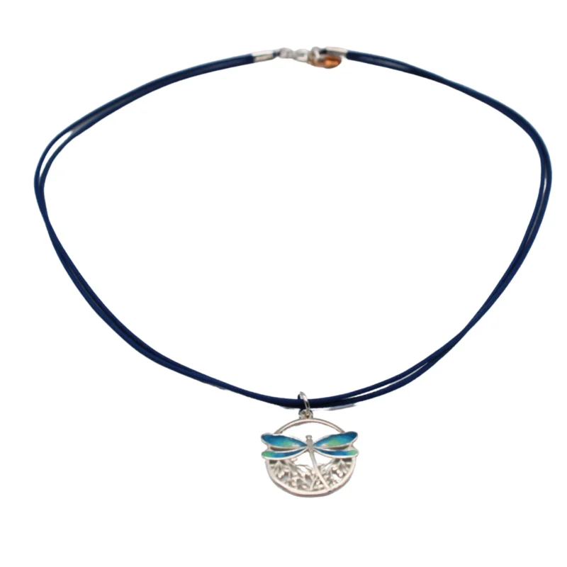 COLGANTE PEQUEÑO PLATA DE LEY ART NOUVEAU LIBÉLULA AZUL