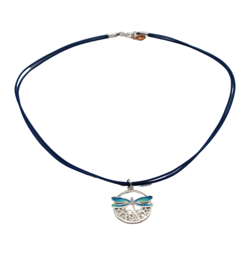 COLGANTE PEQUEÑO PLATA DE LEY ART NOUVEAU LIBÉLULA AZUL