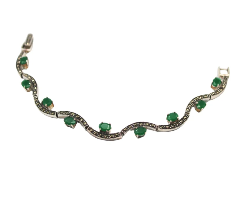 PULSERA ART DÉCO PLATA MARCASITAS CRISOPAL
