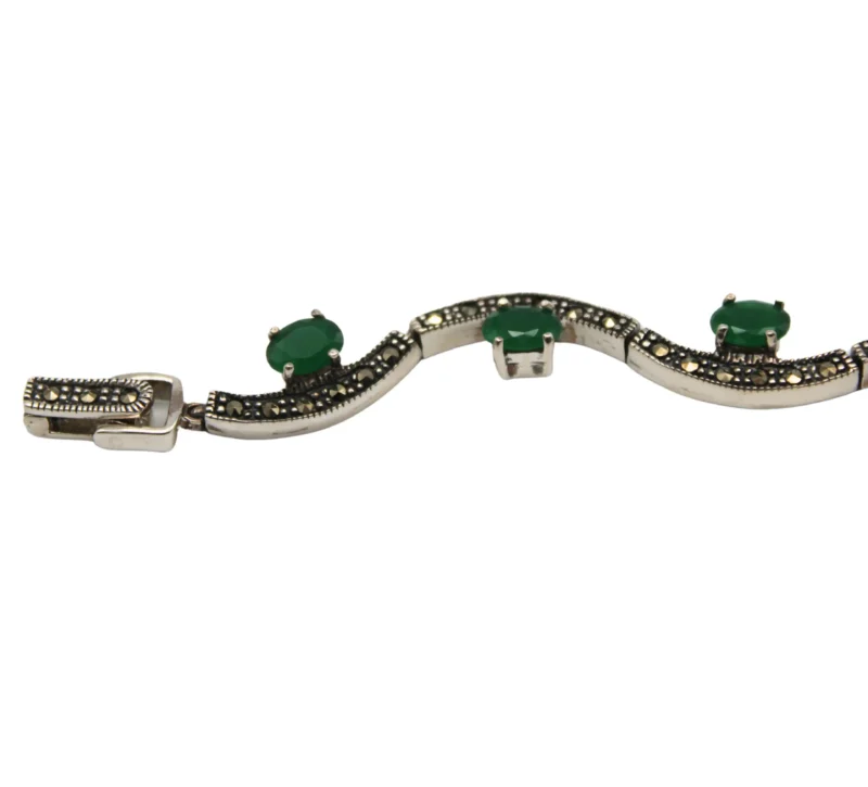 PULSERA ART DÉCO PLATA MARCASITAS CRISOPAL - Imagen 2