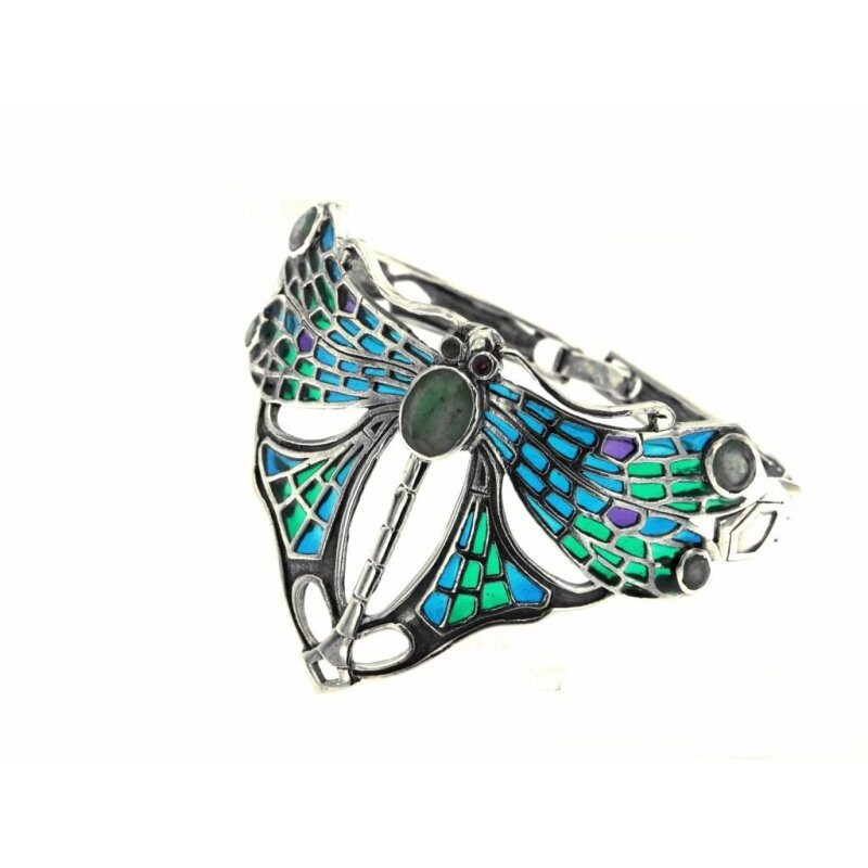 PULSERA PLATA LIBÉLULA VIDRIADA