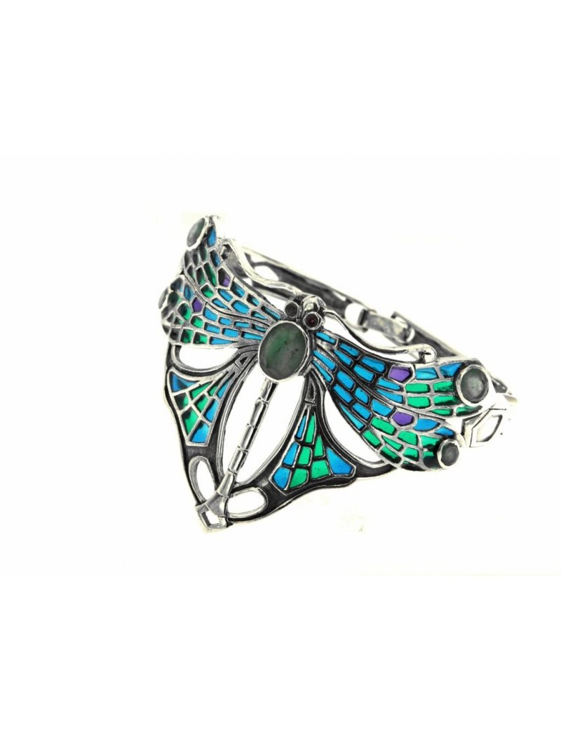 PULSERA PLATA LIBÉLULA VIDRIADA