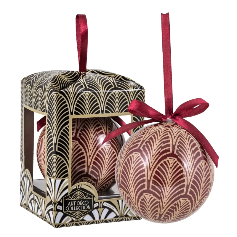 BOLA DE NAVIDAD ART DÉCO ROJA