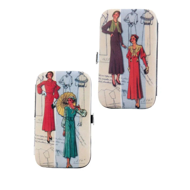 SET DE MANICURA VINTAGE CON BOCETOS DE MODA