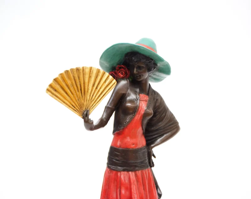 BRONCE MUJER CON ABANICO - Imagen 3