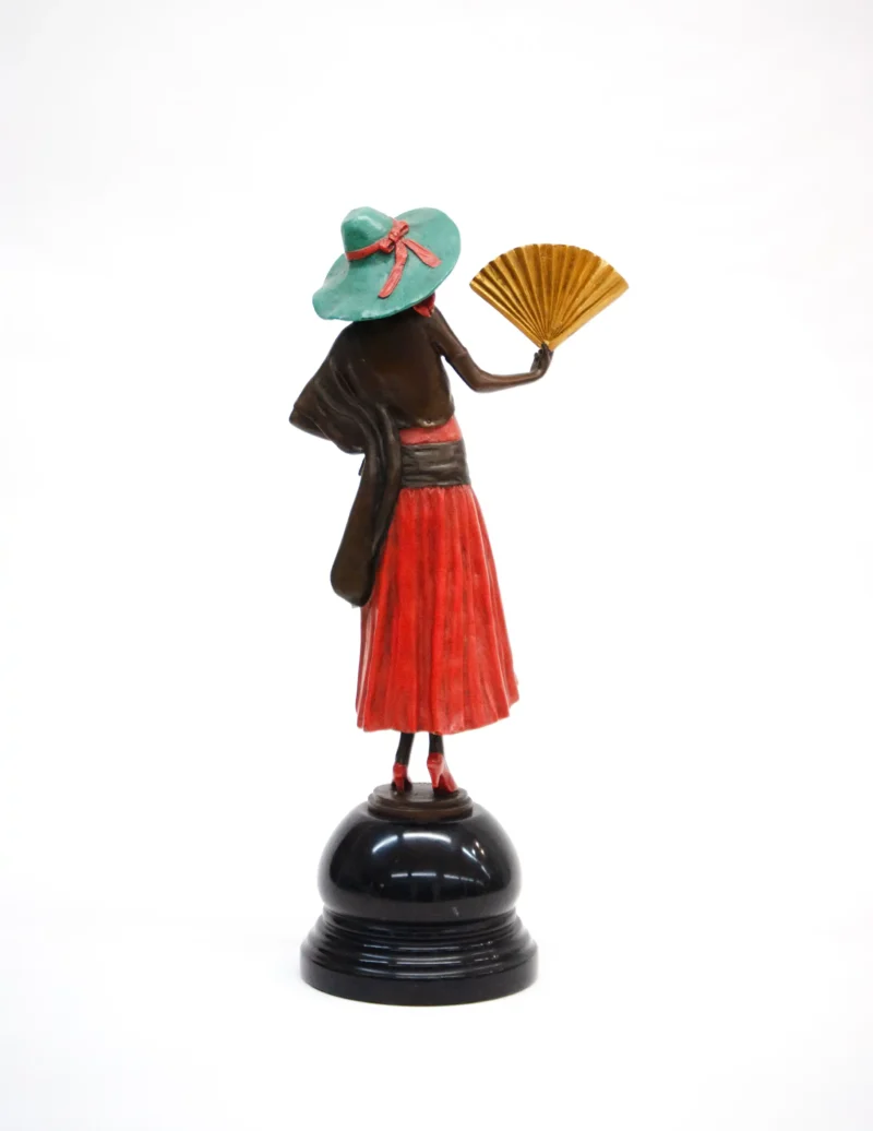 BRONCE MUJER CON ABANICO - Imagen 2