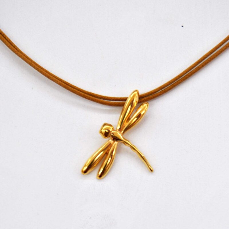 COLGANTE PEQUEÑO LIBÉLULA BAÑO DE ORO