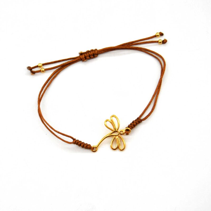 PULSERA DE HILO LIBÉLULA BAÑO DE ORO